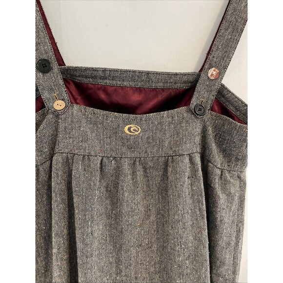 Rip‎ Curl Tweed Overalls Pinafore Babydoll Mini Dress Jumper Tweed Y2K Surfer L - Picture 10 of 11